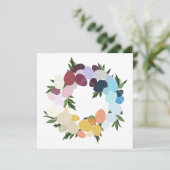 Invitation Joyeuses Pâques. Couronne de fête vintage. (Debout devant)