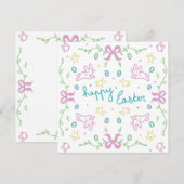 Invitation Joyeuses Pâques Message Mignon  (Devant / Derrière)