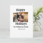 Invitation Joyeuses vacances ajouter le nom de famille photo (Debout devant)