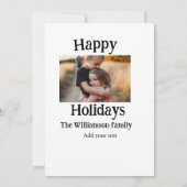 Invitation Joyeuses vacances ajouter le nom de famille photo (Dos)