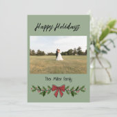 Invitation Joyeuses vacances Garland et Mistletoe (Debout devant)