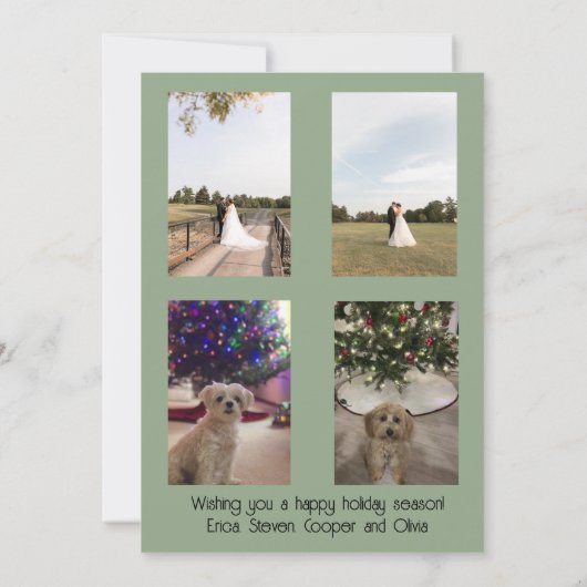 Invitation Joyeuses vacances Garland et Mistletoe (Dos)