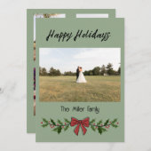 Invitation Joyeuses vacances Garland et Mistletoe (Devant / Derrière)