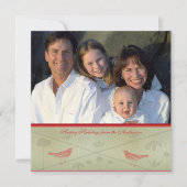 Invitation Joyeuses vacances Whimsical Red Bird Card (Devant)