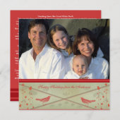 Invitation Joyeuses vacances Whimsical Red Bird Card (Devant / Derrière)