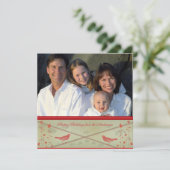 Invitation Joyeuses vacances Whimsical Red Bird Card (Debout devant)