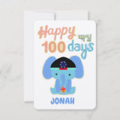 Invitation Joyeux 100 Jours Baek-il 백 일 Eléphant Personnalisé (Devant)