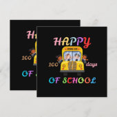 INVITATION JOYEUX 100 JOURS D'ÉCOLE, RENTRÉE SCOLAIRE (Devant / Derrière)