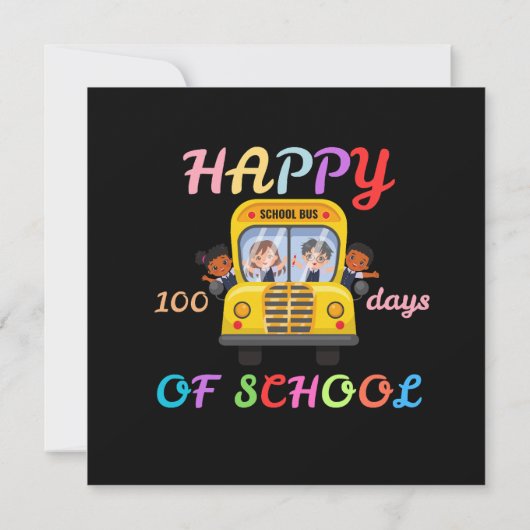 INVITATION JOYEUX 100 JOURS D'ÉCOLE, RENTRÉE SCOLAIRE (Dos)