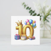 Invitation Joyeux 10e Anniversaire (Debout devant)
