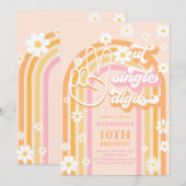 Invitation Joyeux 10e anniversaire Boho Rainbow Peace Out Sin (Devant / Derrière)
