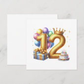 Invitation Joyeux 12e anniversaire (Devant / Derrière)