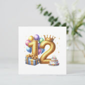 Invitation Joyeux 12e anniversaire (Debout devant)