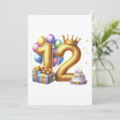 Invitation Joyeux 12e anniversaire (Debout devant)