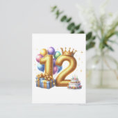 Invitation Joyeux 12e Anniversaire (Debout devant)