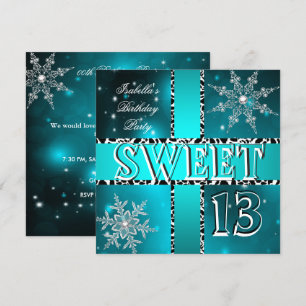 Invitation Joyeux 13 13e Anniversaire Salle de Rêve Hivernal