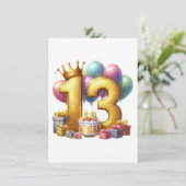 Invitation Joyeux 13e anniversaire (Debout devant)