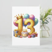 Invitation Joyeux 13e anniversaire (Debout devant)