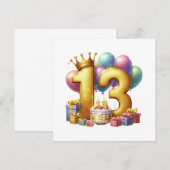 Invitation Joyeux 13e anniversaire (Devant / Derrière)