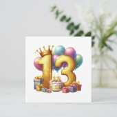 Invitation Joyeux 13e anniversaire (Debout devant)