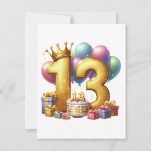 Invitation Joyeux 13e anniversaire