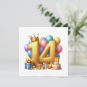 Invitation Joyeux 14ème anniversaire (Debout devant)
