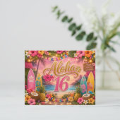 Invitation Joyeux 16ème Anniversaire Aloha (Debout devant)
