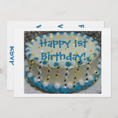 Invitation Joyeux 1er anniversaire ! (Devant / Derrière)