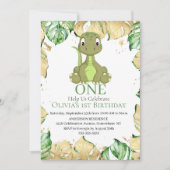 Invitation Joyeux 1er anniversaire à votre petit dinosaure (Devant)