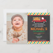 Invitation Joyeux 1er anniversaire citrouille patch halloween (Devant)