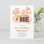 Invitation Joyeux 1er Anniversaire de Petit Pêche Doux (Debout devant)