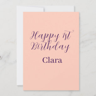 Invitation Joyeux 1er anniversaire orange violet boho rétro n