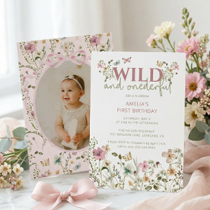 Invitation Joyeux 1er anniversaire Wild and Onederful Wildflo