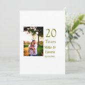 Invitation Joyeux 20e anniversaire nom du couple date or (Debout devant)