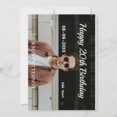 Invitation Joyeux 20e anniversaire simple photo ajouter nom d (Dos)