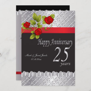 Invitation Joyeux 25e anniversaire d'argent