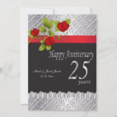 Invitation Joyeux 25e anniversaire de mariage (Devant)