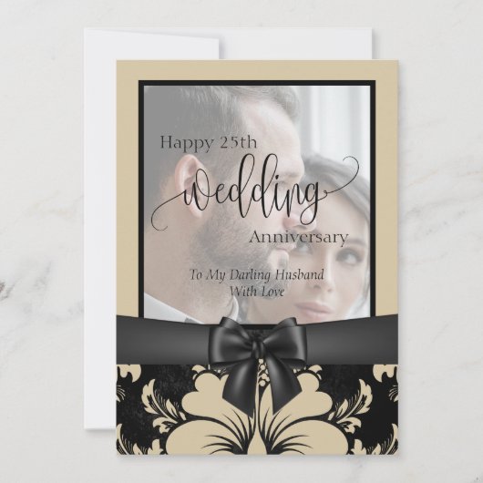 Invitation Joyeux 25e anniversaire de mariage photo tradition (Devant)