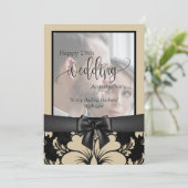 Invitation Joyeux 25e anniversaire de mariage photo tradition (Debout devant)