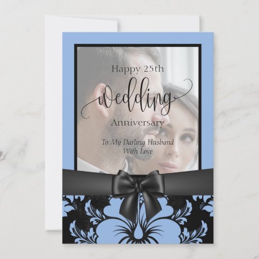 Invitation Joyeux 25e anniversaire de mariage photo tradition (Devant)