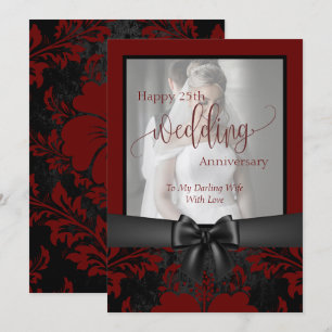 Invitation Joyeux 25e anniversaire de mariage photo tradition