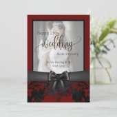 Invitation Joyeux 25e anniversaire de mariage photo tradition (Debout devant)