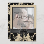 Invitation Joyeux 25e anniversaire mariage photo traditionnel (Devant / Derrière)