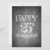 Invitation Joyeux 25e anniversaire sur tableau de craie (Devant)