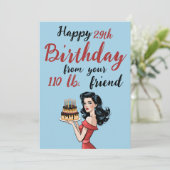 Invitation Joyeux 29e anniversaire de votre ami 110 lb Funny (Debout devant)