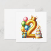 Invitation Joyeux 2ème anniversaire (Devant / Derrière)