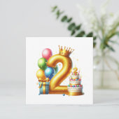 Invitation Joyeux 2ème anniversaire (Debout devant)