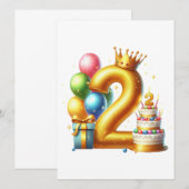 Invitation Joyeux 2ème anniversaire (Devant / Derrière)