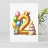 Invitation Joyeux 2ème anniversaire (Debout devant)