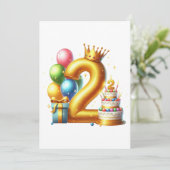 Invitation Joyeux 2ème anniversaire (Debout devant)